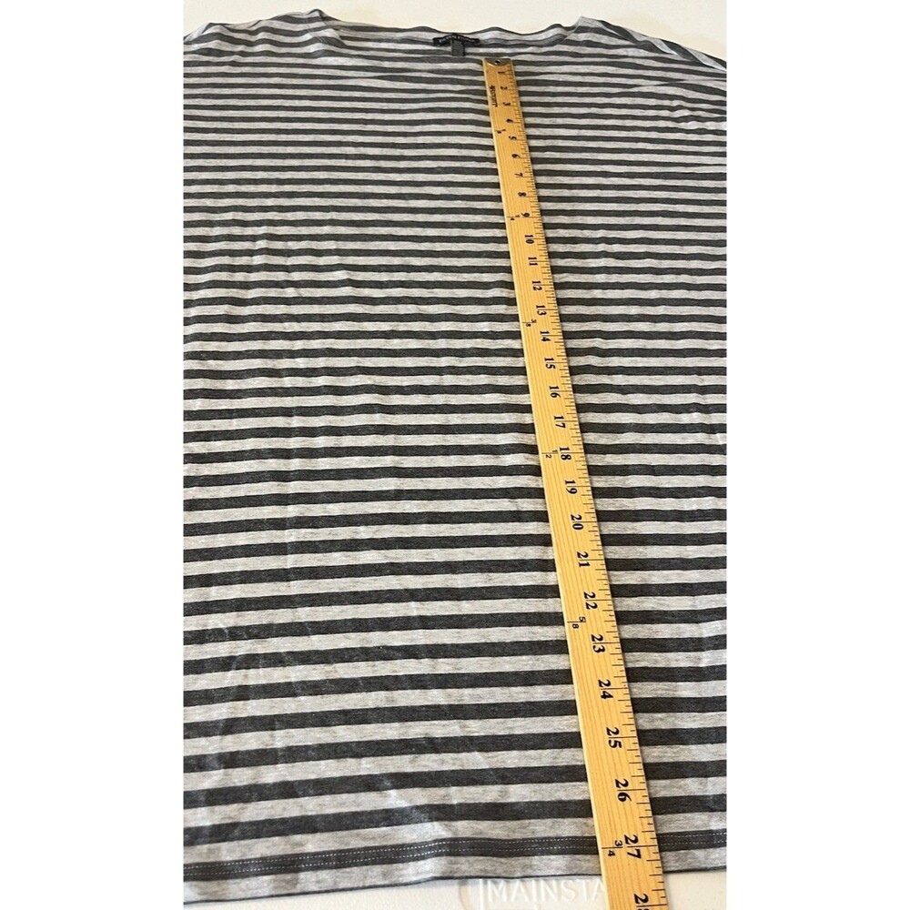 NWT Eileen Fisher Striped Cozy Brushed Terry Round Neck Long Box-Top Size Small - Picture 9 of 16